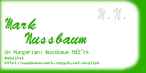 mark nussbaum business card